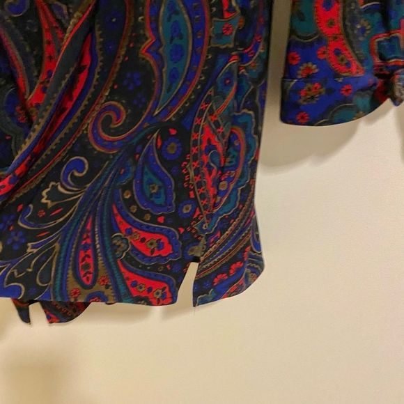Lauren Ralph Lauren Floral Multicolor Paisley Top Sz XXL - Picture 9 of 10